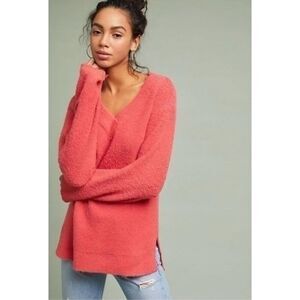 Anthropologie Clayton Sweater Wool Alpaca Blend Oversized Pink Coral size Small
